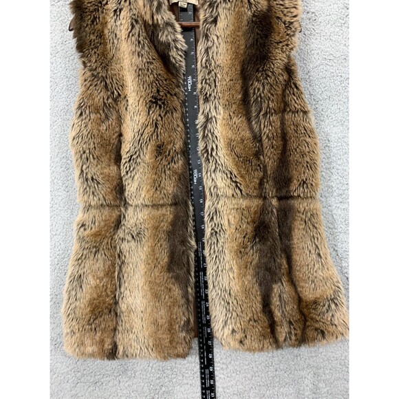 YA Los Angeles Small / Medium (S/M) Faux Fur Vest Jacket Loop Hook Closure - Picture 9 of 10
